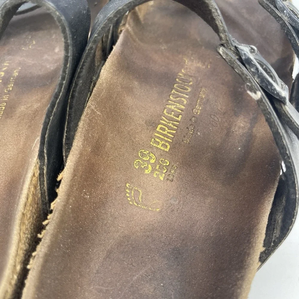 Birkenstock Sandals Womens 5.5 M 7.5 Black Mayari US 8 Adjustable Straps Slides